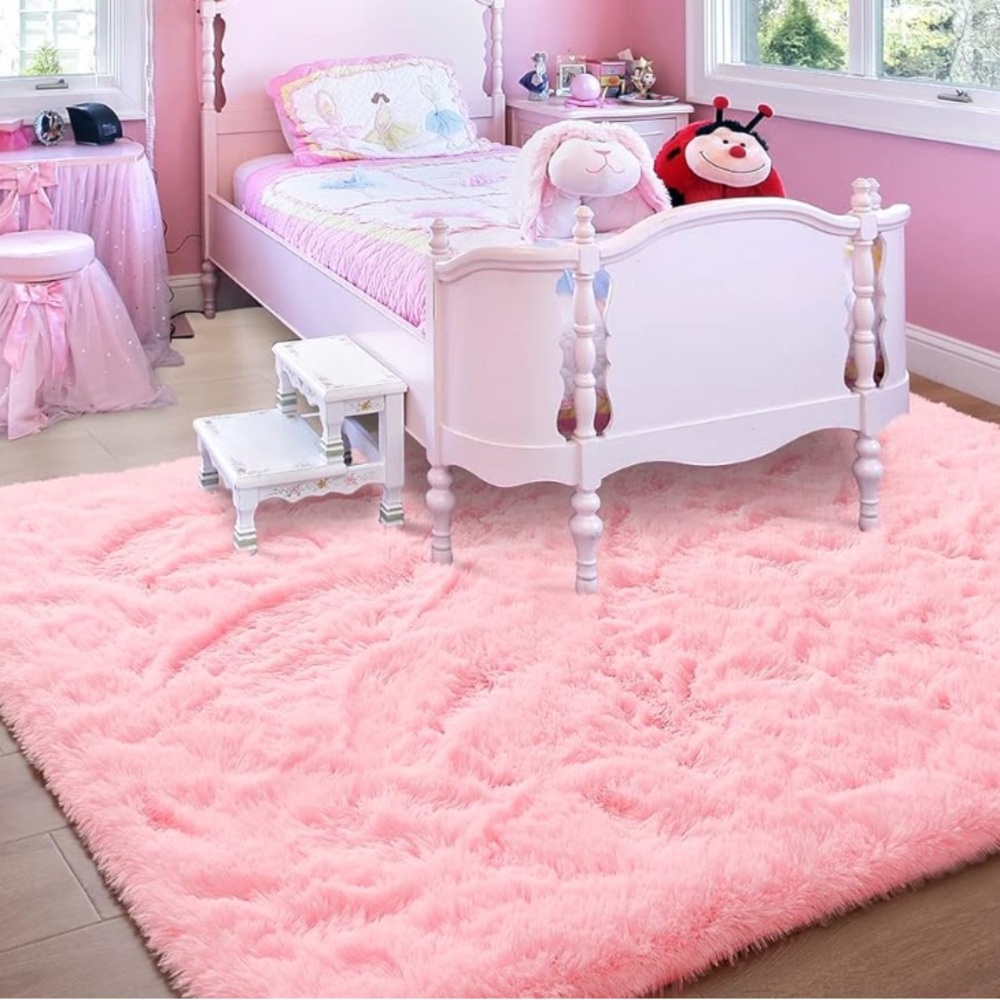 Light Pink Shag Area Rug - Picture 4 of 4